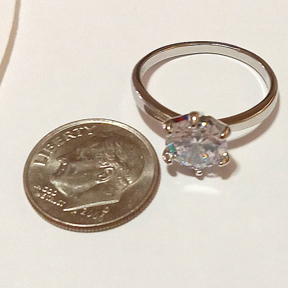 Silver-Plated Women's 2ct Round Solitaire CZ Cheap Wedding Ring Clearance Sale - Picture 2 of 6